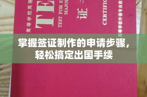 南平掌握签证制作的申请步骤，轻松搞定出国手续
