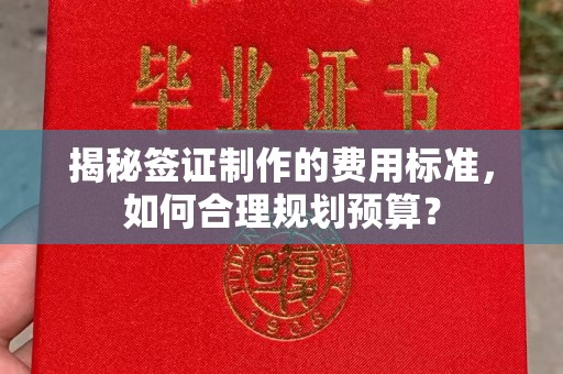 南平揭秘签证制作的费用标准，如何合理规划预算？