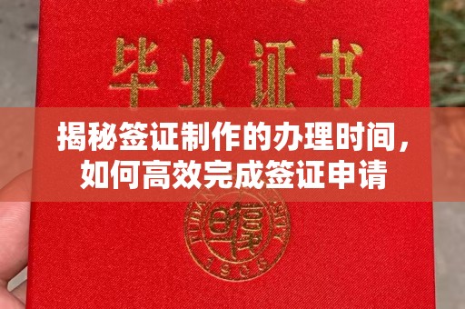 南平揭秘签证制作的办理时间，如何高效完成签证申请