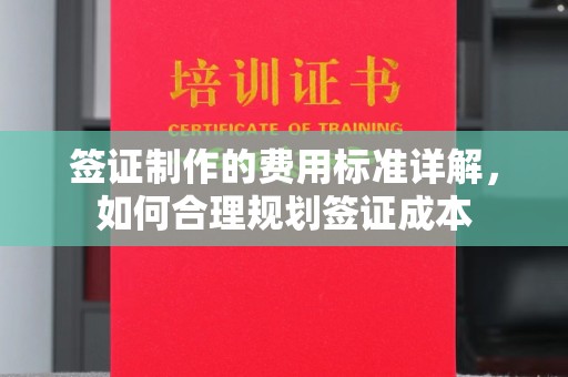 南平签证制作的费用标准详解，如何合理规划签证成本